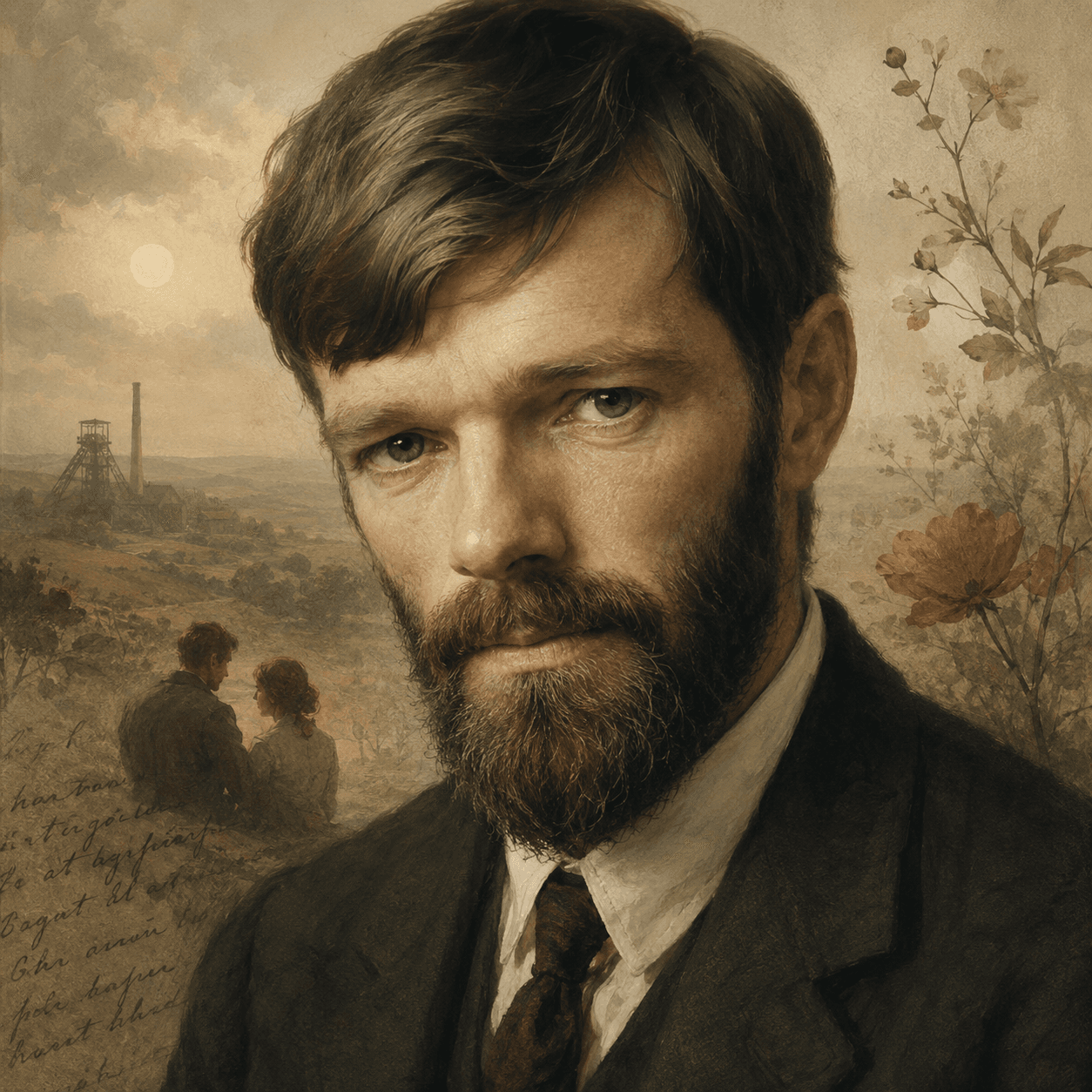 Portrét autora D. H. Lawrence