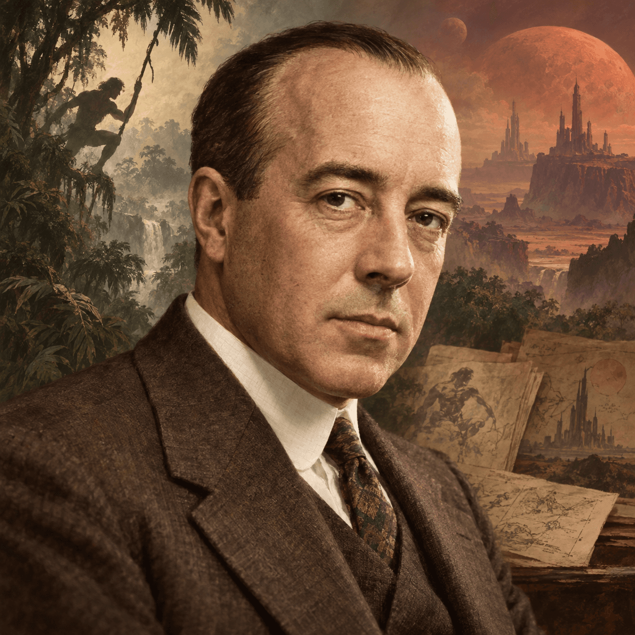 Portrét autora Edgar Rice Burroughs