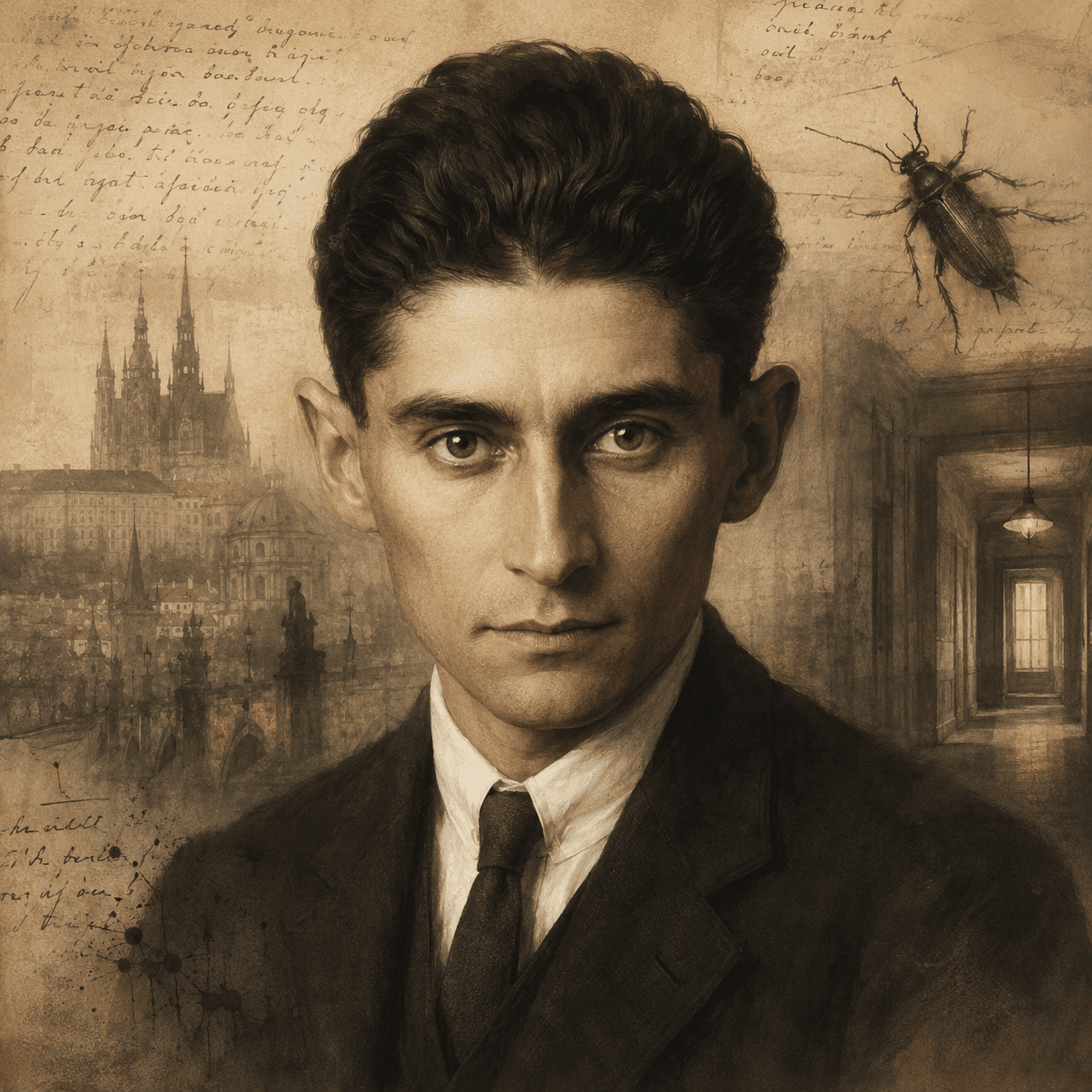 Portrét autora Franz Kafka