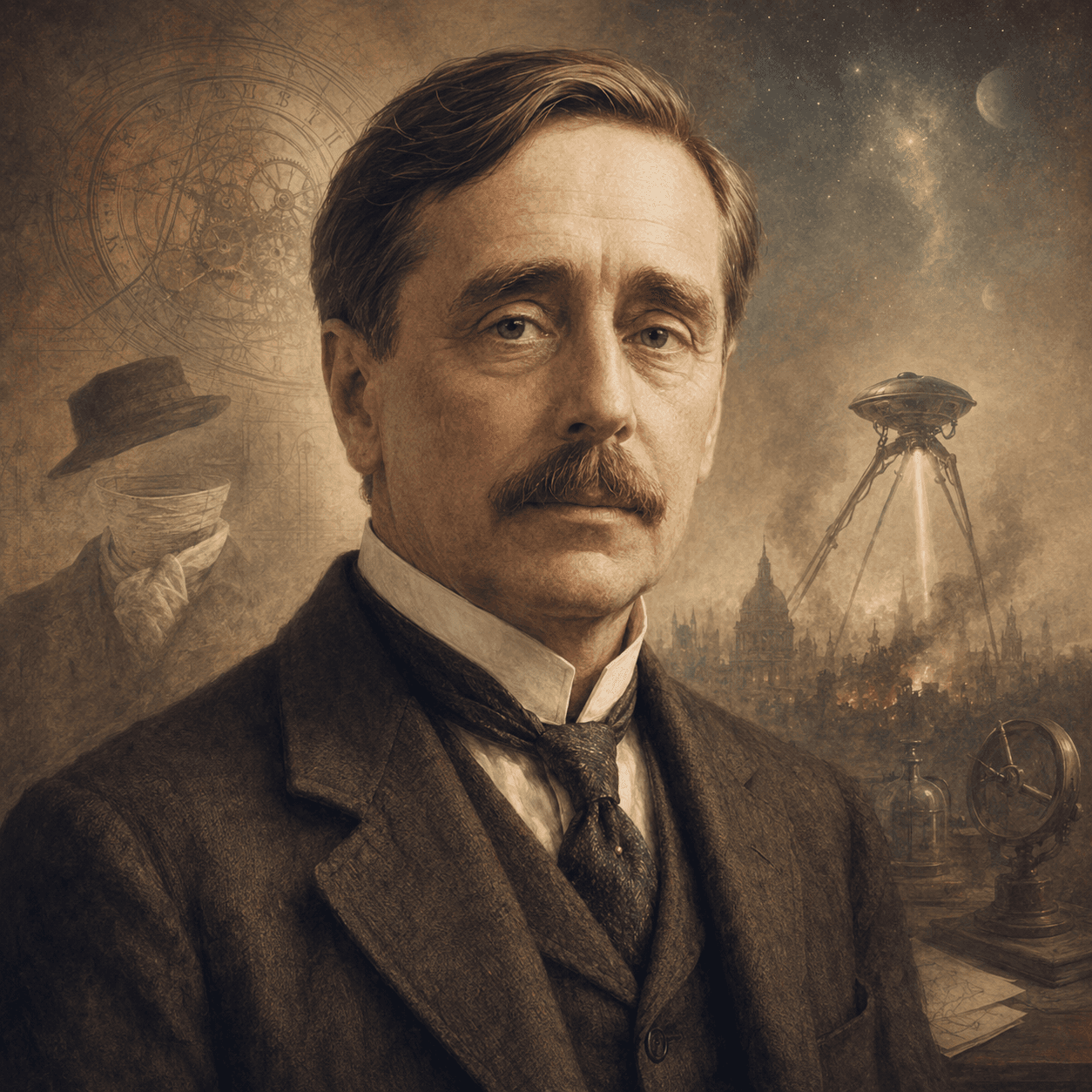 Portrét autora H. G. Wells
