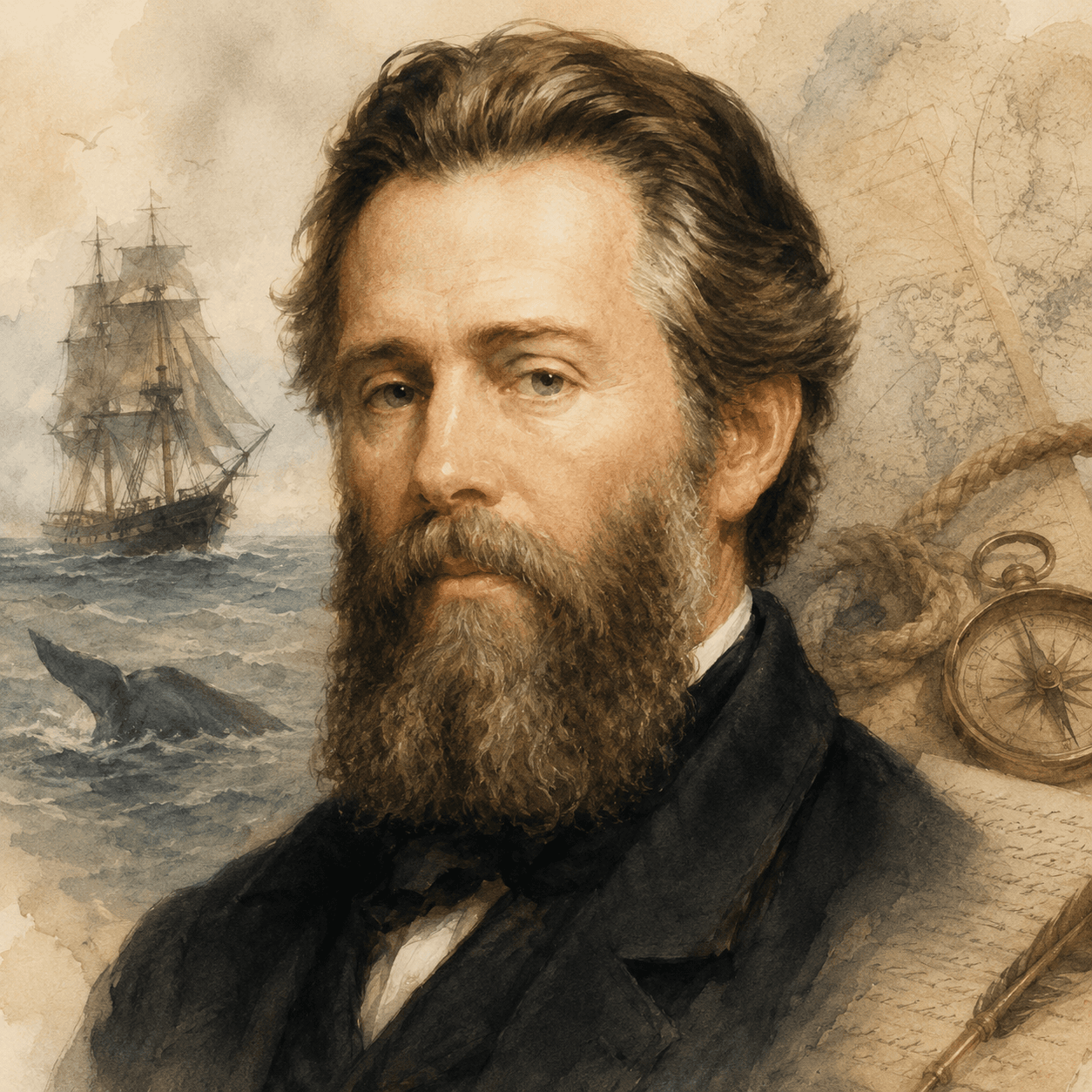 Portrét autora Herman Melville