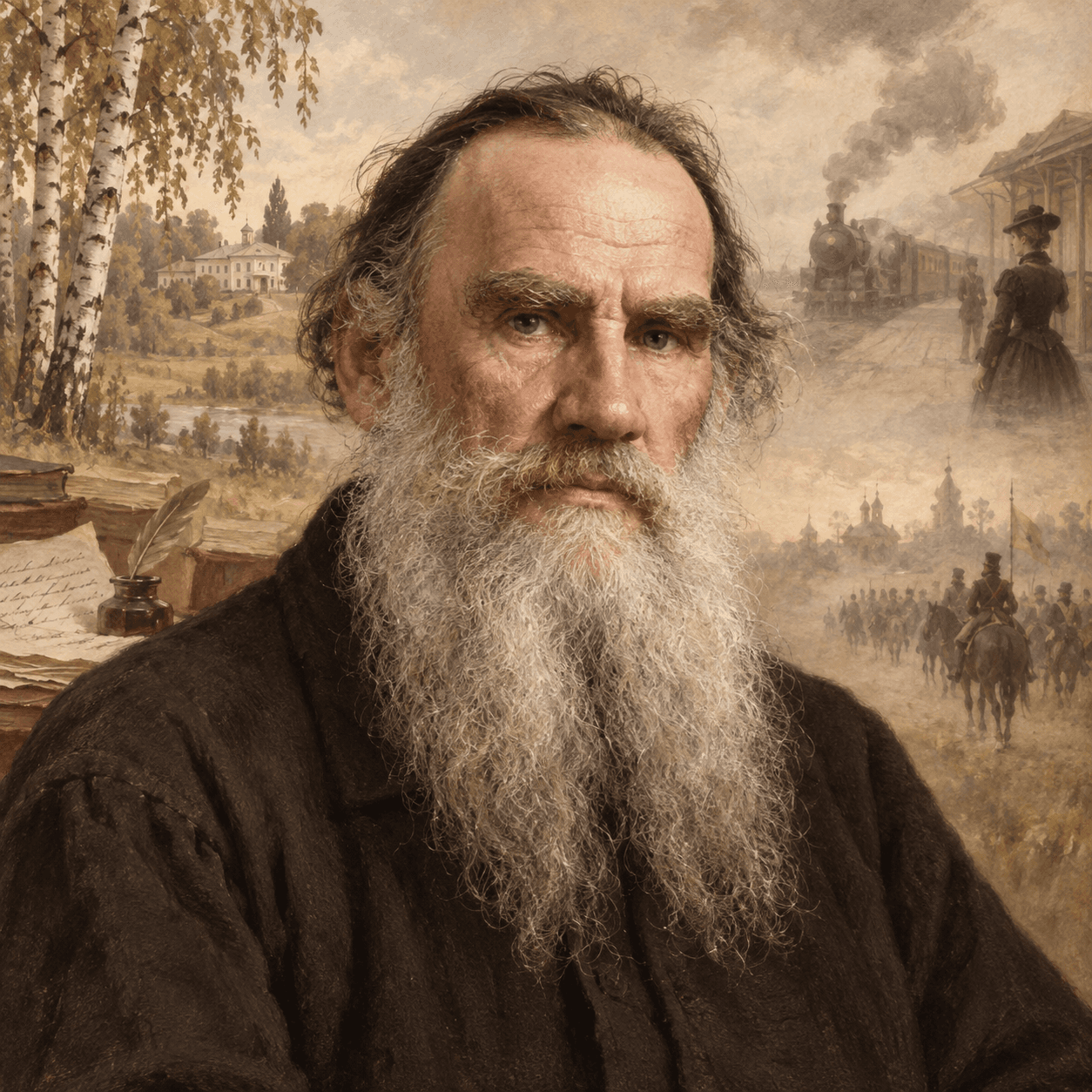 Portrét autora Leo Nikolayevich Tolstoy