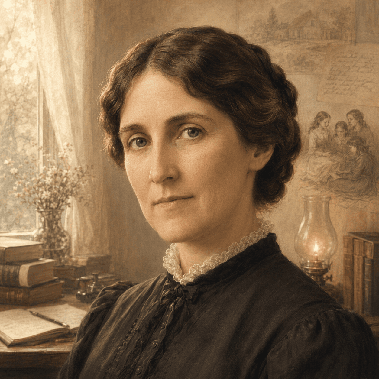 Portrét autora Louisa May Alcott