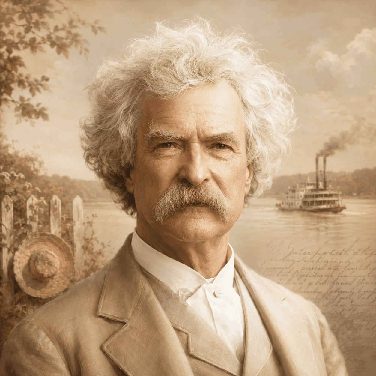 Portrét autora Mark Twain