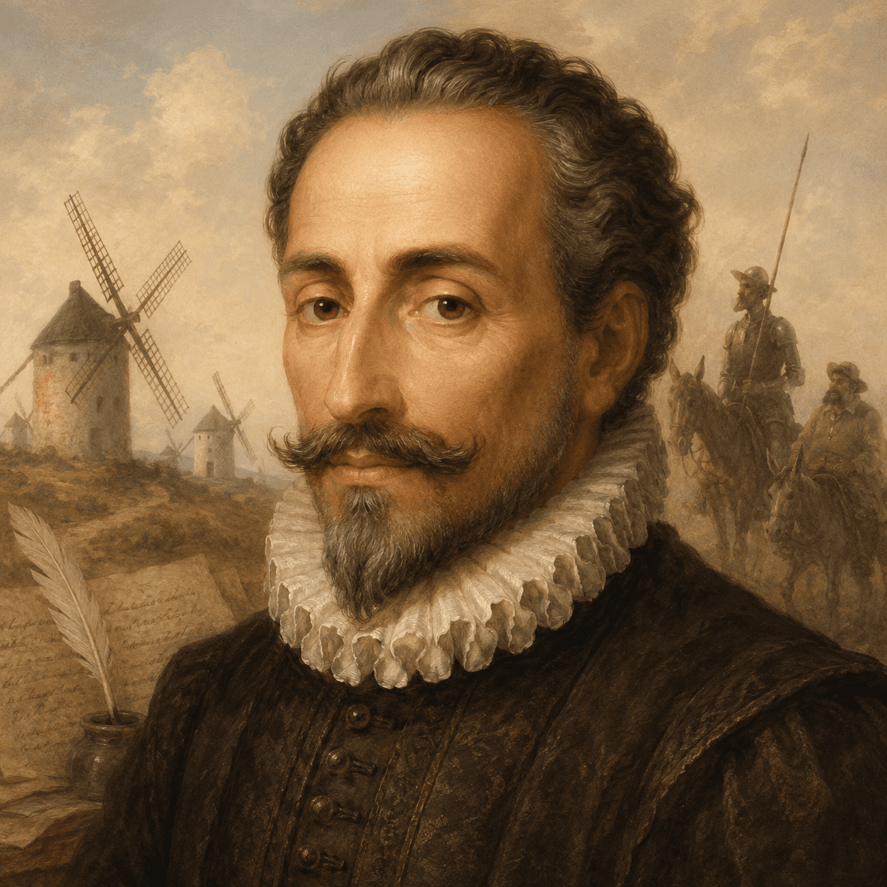 Portrét autora Miguel de Cervantes Saavedra